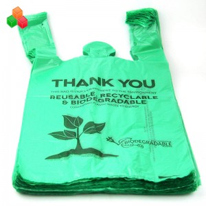 Promotion custom Logo colored non toxic 100% compostable biodegradable pe + d2w plastic trash refuse  shopping bag roll