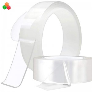 Promotion fashion multifunction washable reusable removable double side strong adhesive gel grip magic nano suction tape