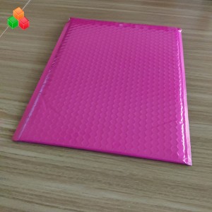 Custom size shockproof transport packaging pearlescent film bubble mailer / waterproof durable white pink pearlescent film bag