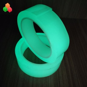 Glow in the dark reusable double side strong adhesive gel grip nano suction tape / custom washable luminous nano magic tapes