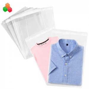 custom strong transparent self adhesive sealing plastic garment packaging bag opp plastic bags for clothing / t-shirt / snack