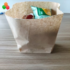 Hot selling OEM custom size print recycled eco friendly brown kraft paper shopping bag for break snack craft gift packing
