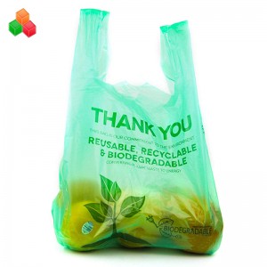 Non toxic 100% compostable biodegradable pe + d2w plastic trash refuse  shopping bag roll